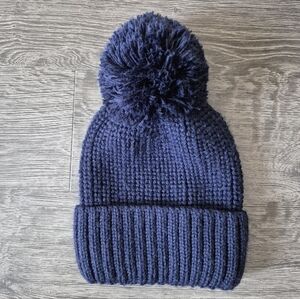 Anthropologie Norla Canada Navy Blue Knit Toque Cotton Wool Alpaca Blend